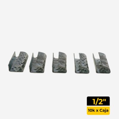 Sello Galvanizado de 1/2" PP Dentado (Caja 10K)